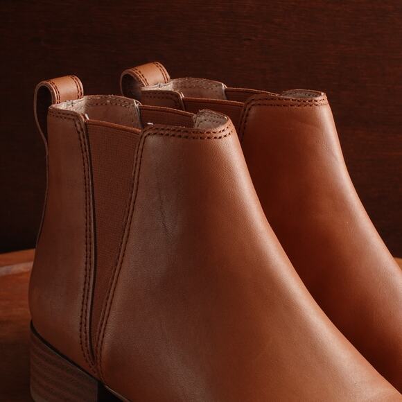 Madewell Boots Womens Size 5 Brown Carina Chelsea Slip On Ankle Leather Western - Picture 6 of 15